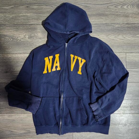 Men's Size Large Navy Zip Up Jacket - Picture 1 of 4